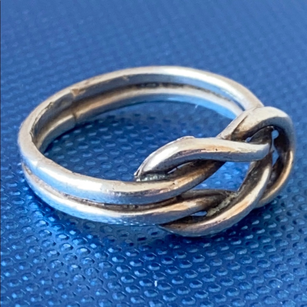 Vintage sterling silver lovers sailor knot ring